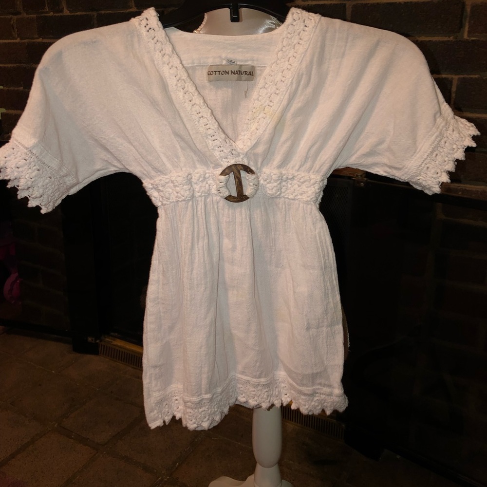 Boho Chic White Cotton Dress size 4T